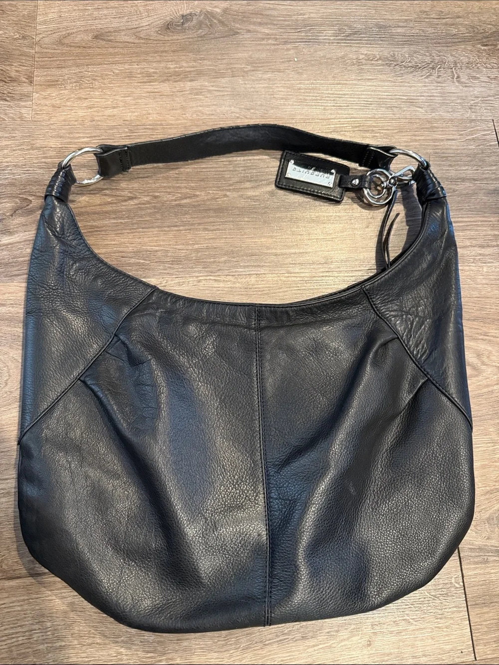 Pursuits LTD Black Leather Hobo Shoulder Bag  Purse